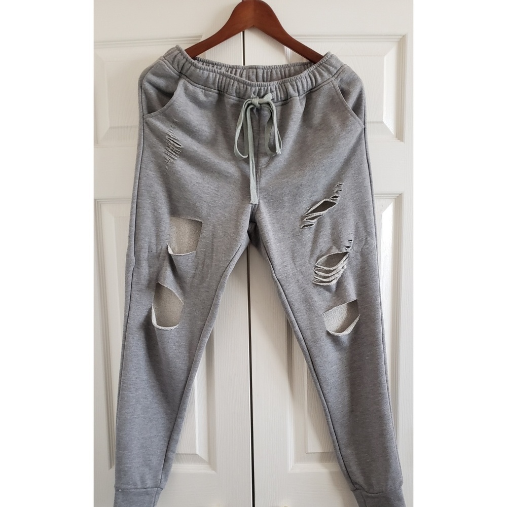 Distressed Gray Joggers